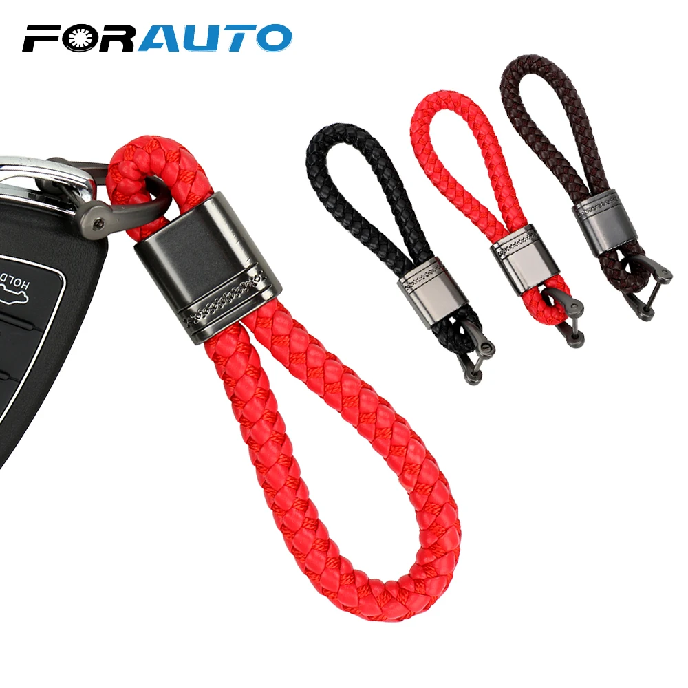 FORAUTO автомобильный брелок для ключей из PU искусственной кожи ручной работы в виде