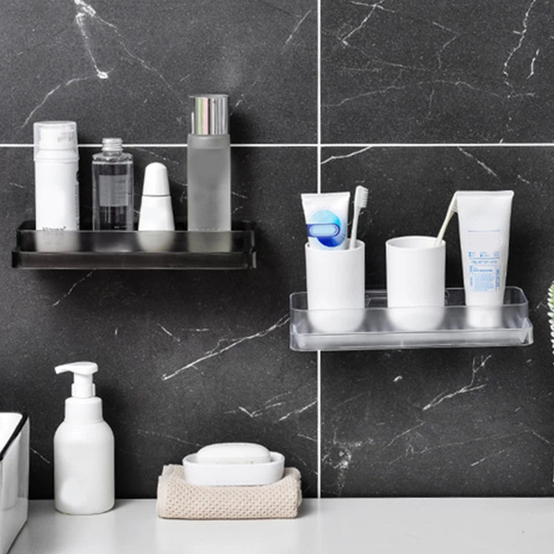 

Bathroom Shelf Aluminum Black Bathroom Basin Square Rack Wall-mounted Toothbrush Cup Shelf Dressing Rack Storage Rack 2020