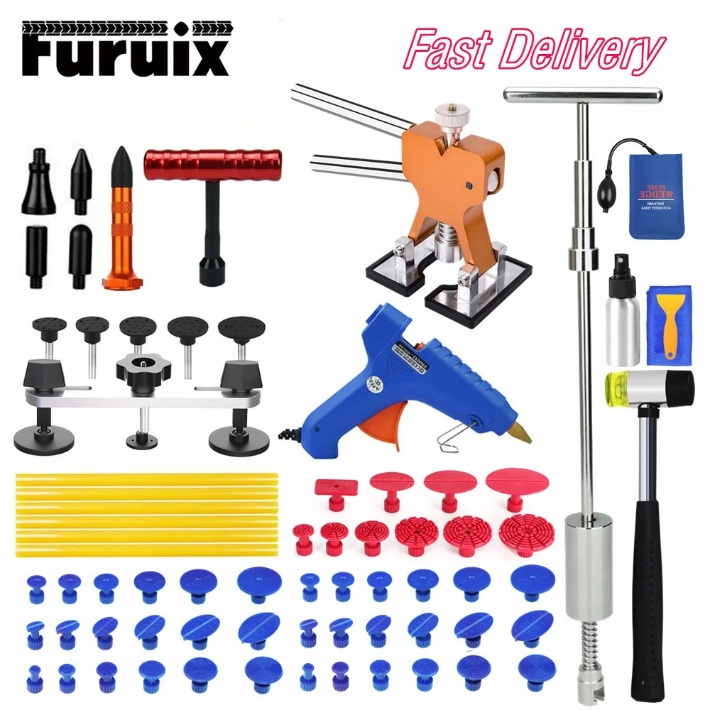

Набор для удаления вмятин без покраски Furuix, комплект для ремонта кузова автомобиля, инструмент для удаления вмятин при граде
