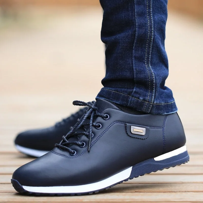 

PU Leather Business Casual Shoes New Men's Outdoor Breathable Sports Shoes Fashion Lefu Shoes Walking Shoes Large Size 39-46