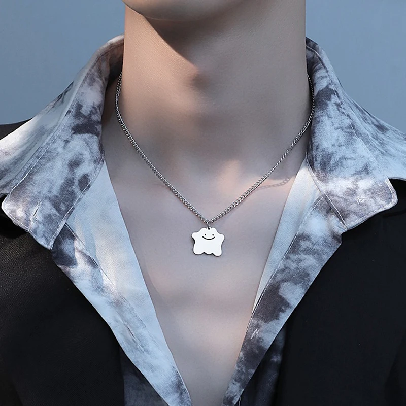 

Cute Clouds Pendant Necklaces For Women Girl Trendy Irregular Smiley Face Chokers Punk Style Jewelry Necklace Party Accessories