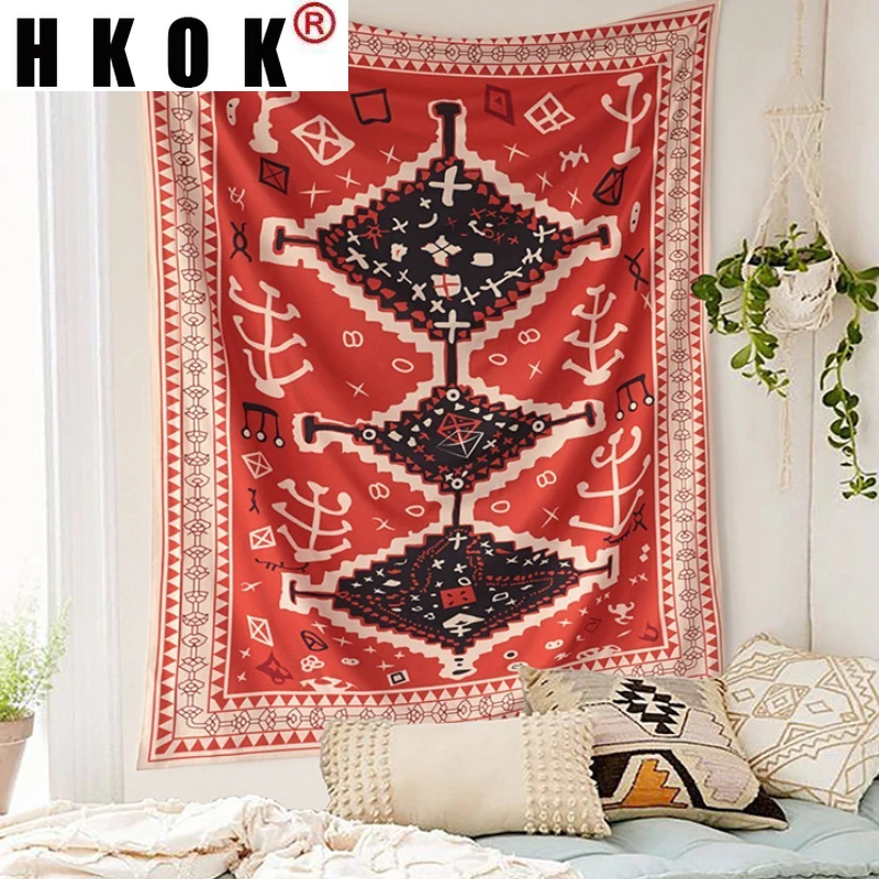 

HKOK Witchcraft Tarot Tapestry Wall Hanging Carpet Beach Towel Background Cloth Blanket Yoga Mats Art Bedroom Dorm Home Decor