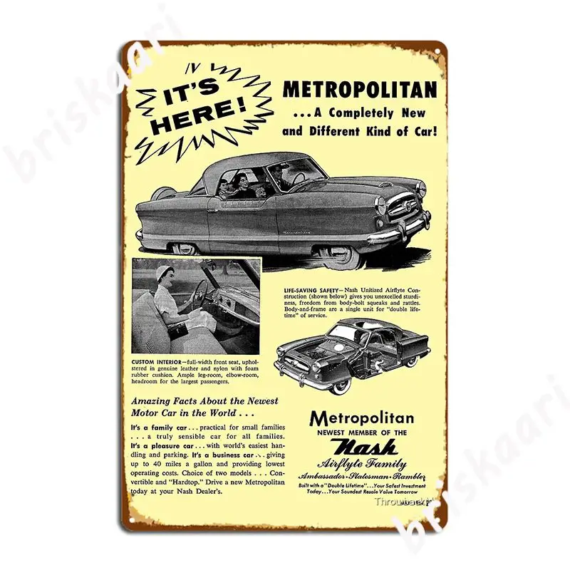 

Nash Metropolitan Metal Plaque Poster Plaques Pub Decoration Pub Garage Tin Sign Poster