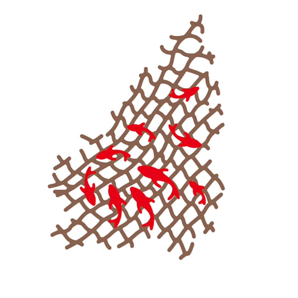 Рыболовная сеть рыбы граница металлическая прорезной трафарет для окраски DIY