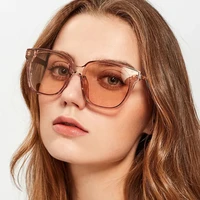 brand designer transparent square sunglasses women classic tinted color lens oversized shades vintage shopping female eyewears