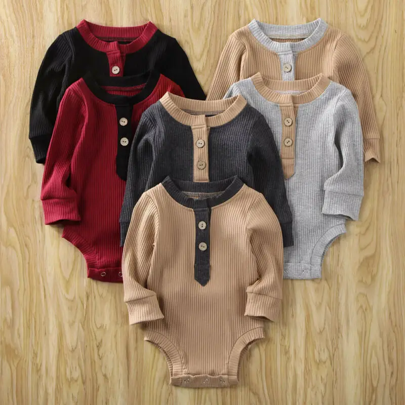 Трикотажное боди на пуговицах для новорожденных 2020 хлопок|Ромперы| |