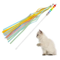 legendog colorful tassel wand cat toy interactive cat teaser kitten play wand with bell funny training toys