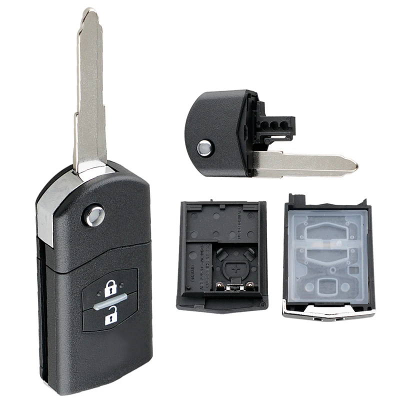 Корпус автомобильного ключа с двумя/3-мя кнопками, автоматический пульт дистанционного управления, Складной Корпус, быстрая замена, подходит для Mazda 2, 3, 5, 6, BT50, Φ, RX8