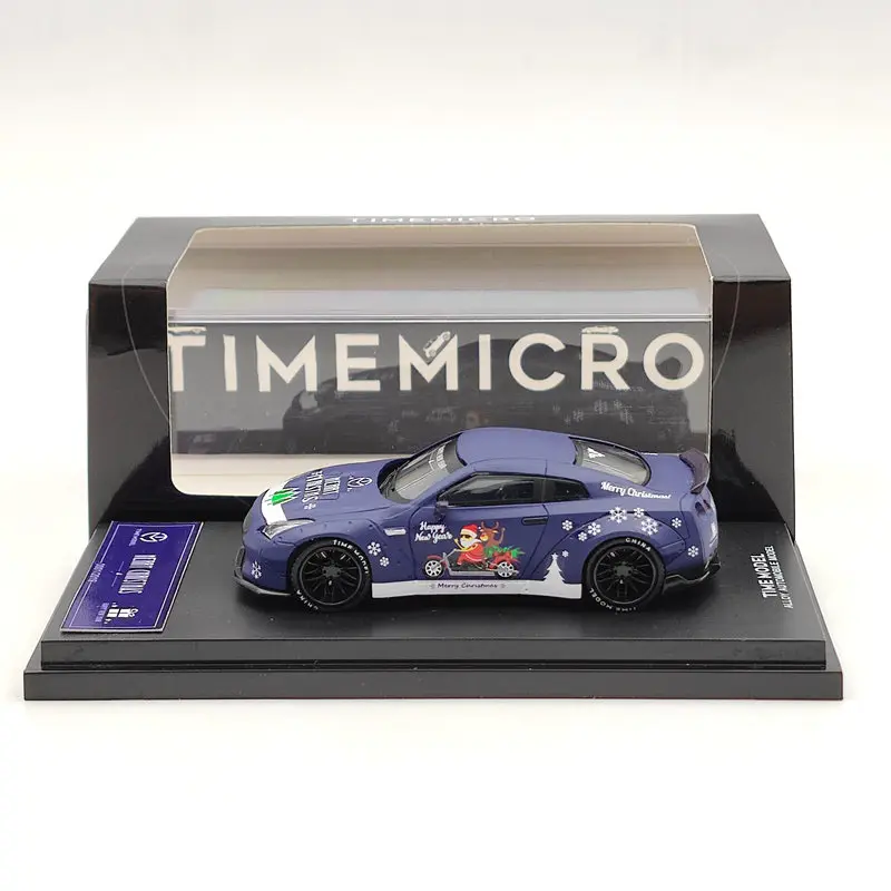 

TIME MODEL 1:64 N~san GTR R35 Christmas Diecast Toys Car Models Alloy Automobile Collection Purple New Year's Gifts