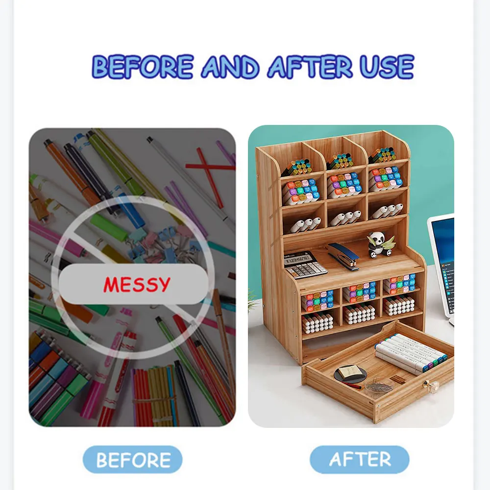 Креативный Настольный органайзер многофункциональный деревянный держатель для