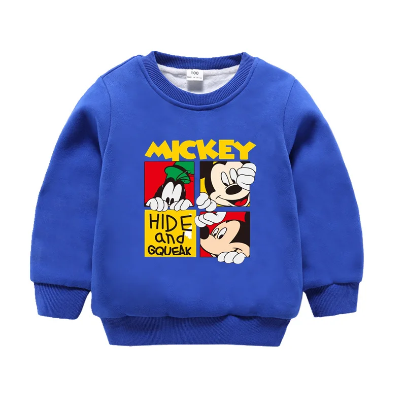 fleece top-3 Детская одежда; коллекция года; сезон осень-зима; комплект утепленной одежды из флиса для девочек и мальчиков; топы с длинными рукавами и штаны с принтом Микки и Минни - Цвет: fleece top-3