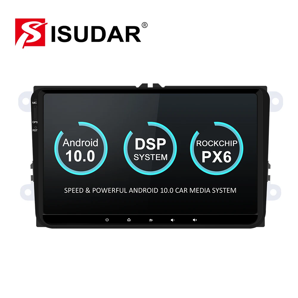 Автомобильный мультимедийный плеер Isudar PX6 мультимедийная магнитола на Android с GPS