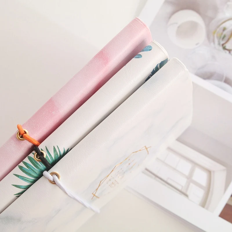 Fashion Simple Notebook Strap Notepad Kawaii Square Grid Blank Page Magazine Student Daily Plan Gift