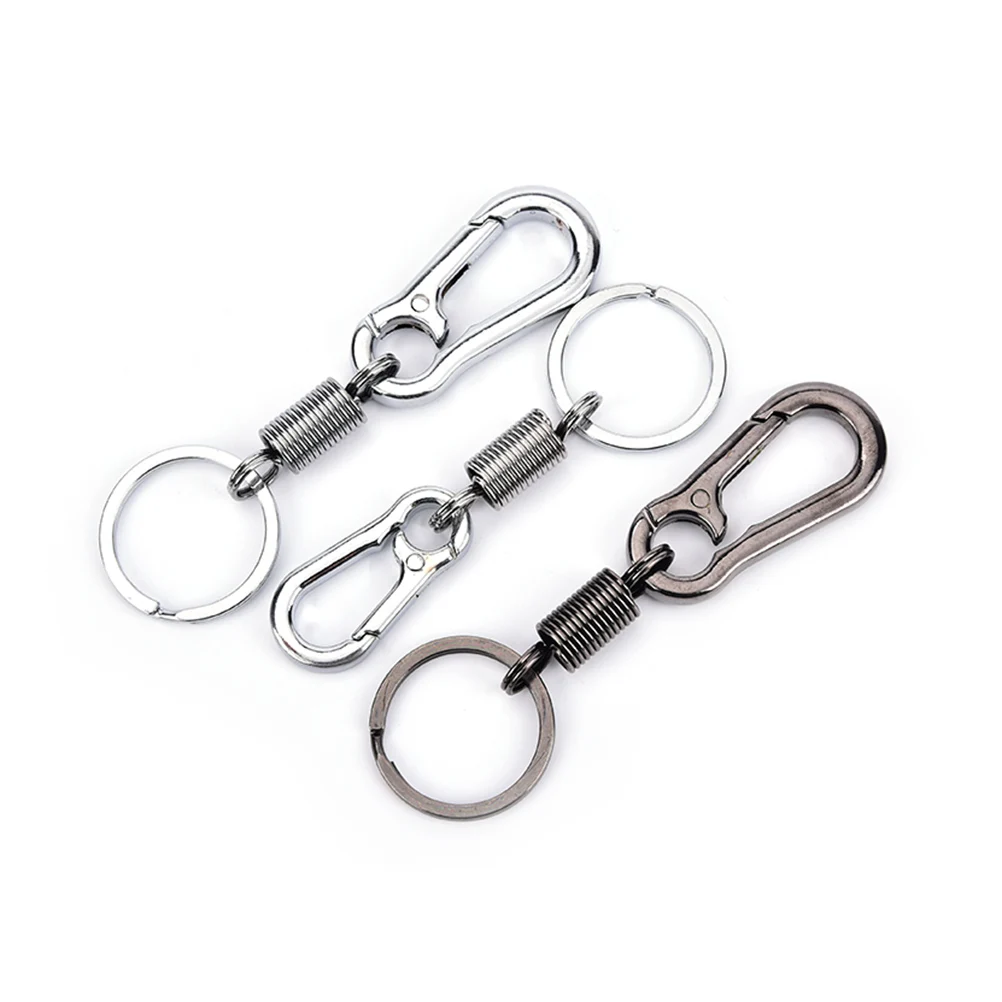 

Stainless steel Buckle carabiner keychain Waist Belt Clip anti-lost buckle hanging retractable keyring outdoor tools
