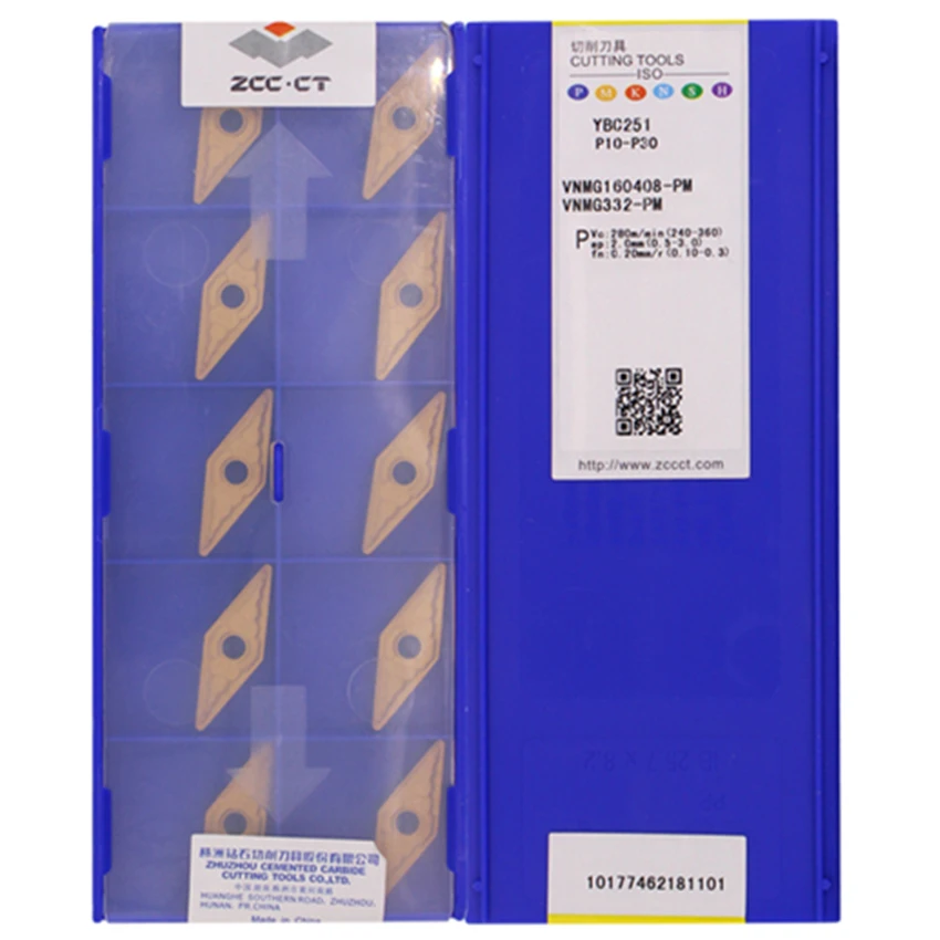 

ZCC.CT VNMG160404-PM YBC251/VNMG160408-PM YBC251/VNMG160404-PM YBC252/VNMG160408-PM YBC252/VNMG160412-PM YBC251 карбидные вставки