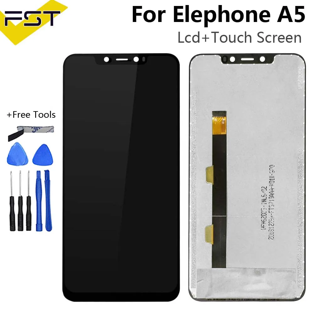 6,18 ''для Elephone A5 ЖК-дисплей+ кодирующий преобразователь сенсорного экрана в сборе запасные части с инструментами и клеем для Elephone A5