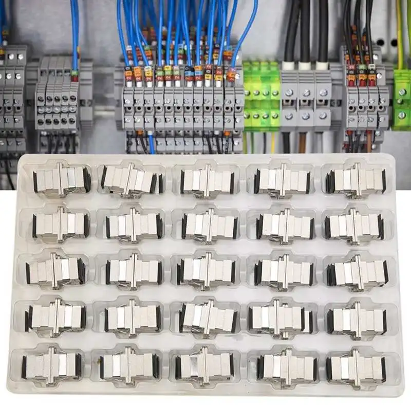 50 шт. волокно фланец SC односпальные металлические муфта оптоволоконного В