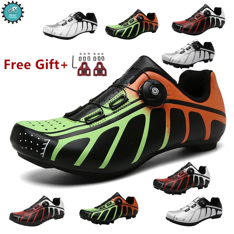 

Велосипедная обувь, мужские кроссовки для дорожного велосипеда, светящиеся сверхлегкие кроссовки для спорта на открытом воздухе, велосипе...