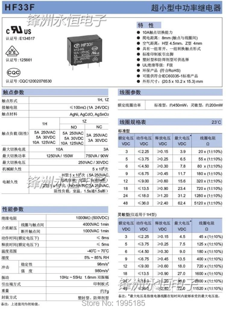 1 шт. реле JZC HF 33F-005-ZS3 33F-012-ZS3 33F-024-ZS3 5 В 12 24 в 5-pin 5A 250VAC HongFa | Строительство и ремонт