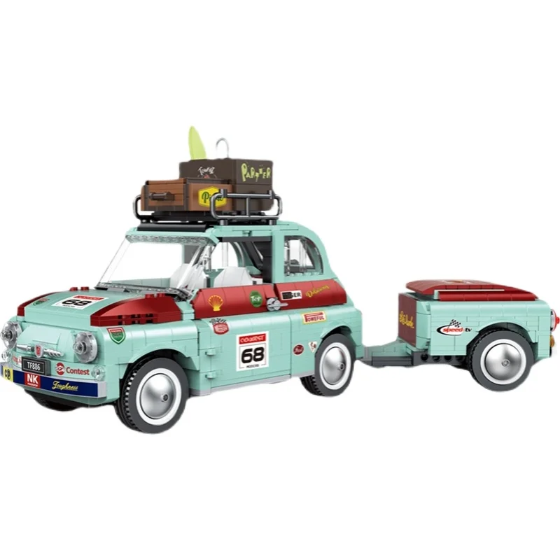 Moc Creative Ideal Tourist Picnic Car Trailer Tractor Diy Building Block Set Transport Children's Educational Bricks Toys Gifts | Игрушки