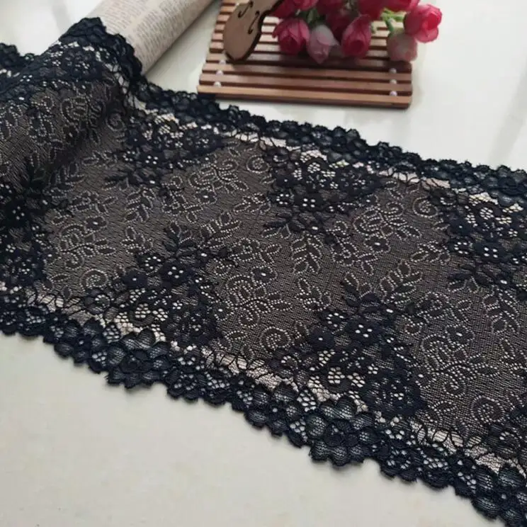 1 метр черная и кожа нейлоновая эластичная кружевная отделка для DIY аксессуары