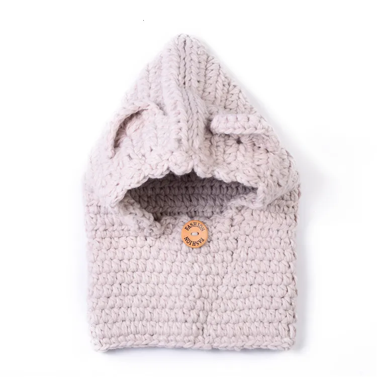 Manual Knitting Girls Keep Warm Coarse Wool Hat Cartoon Seven kinds Fox Weave Hat Kitty Squirrel Little Bear Rabbit Cloak Hat