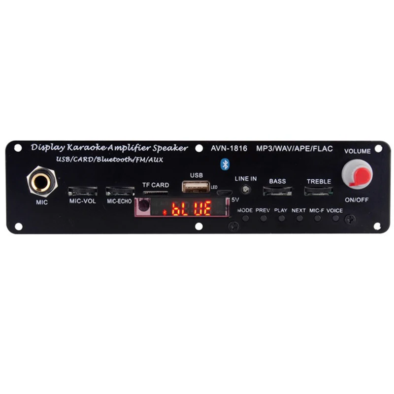 3 7 V Bluetooth усилитель 20 Вт микрофона караоке реверберации Поддержка AUX FM MP3 WAV APE FLAC USB