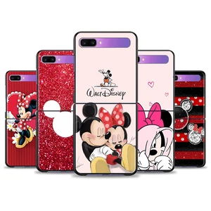 cover for samsung galaxy z flip 6 7 flip3 5g black pc hard phone case segmented protect coque red mickey minnie free global shipping
