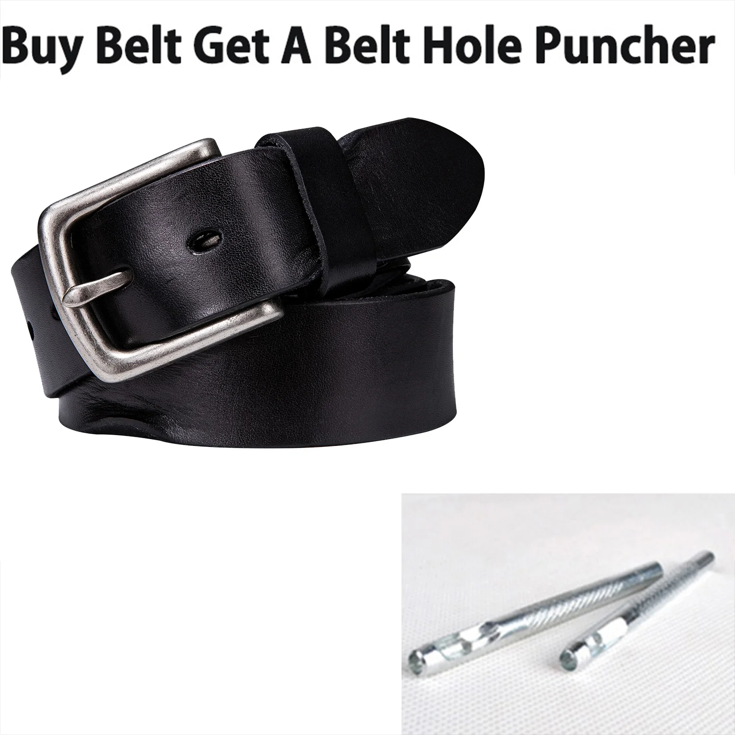 Мужской кожаный ремень без пряжки 3 5 см Широкий прочный автоматической