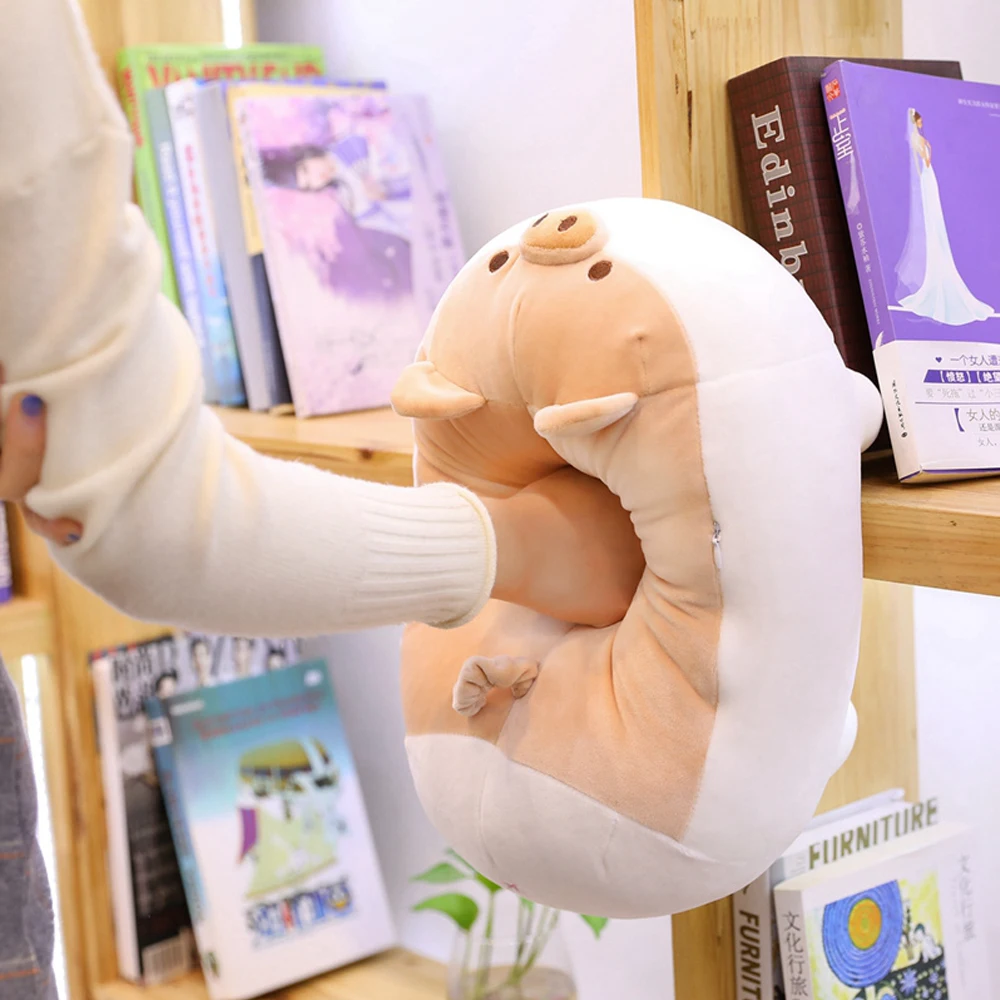 

40-50cm Squishy Pig Stuffed Doll Lying Plush Piggy Toy Animal Soft Plushie Huggable Pillow Back Cushion Kids Comforting Gift
