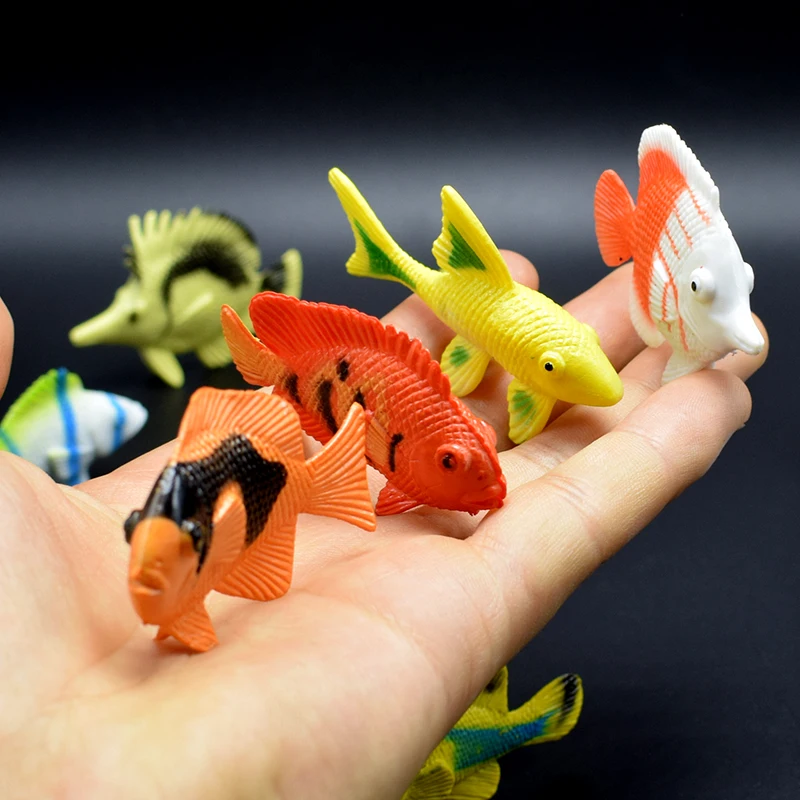 

12 kinds PVC Pool Fish Toy Early Education Marine Animals Figure Gift For Children Kids Sea Life Model Toys Size: 5-6CM