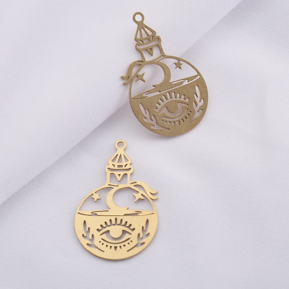 6 шт. необработанные латунные турецкие подвески для глаз лазерная вырезка