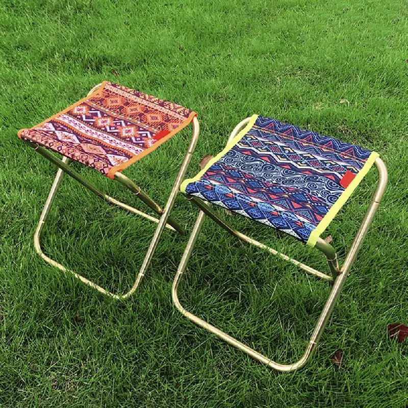 Складной стул маленький из алюминиевого сплава для взрослых барбекю рыбалки