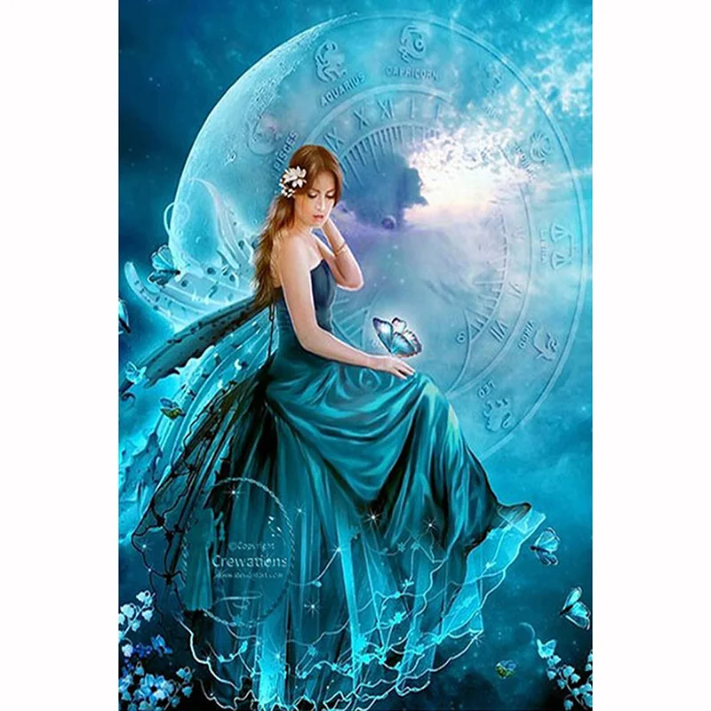 Алмазная вышивка алмазная живопись полноразмерная мозаика синяя луна Сказочная