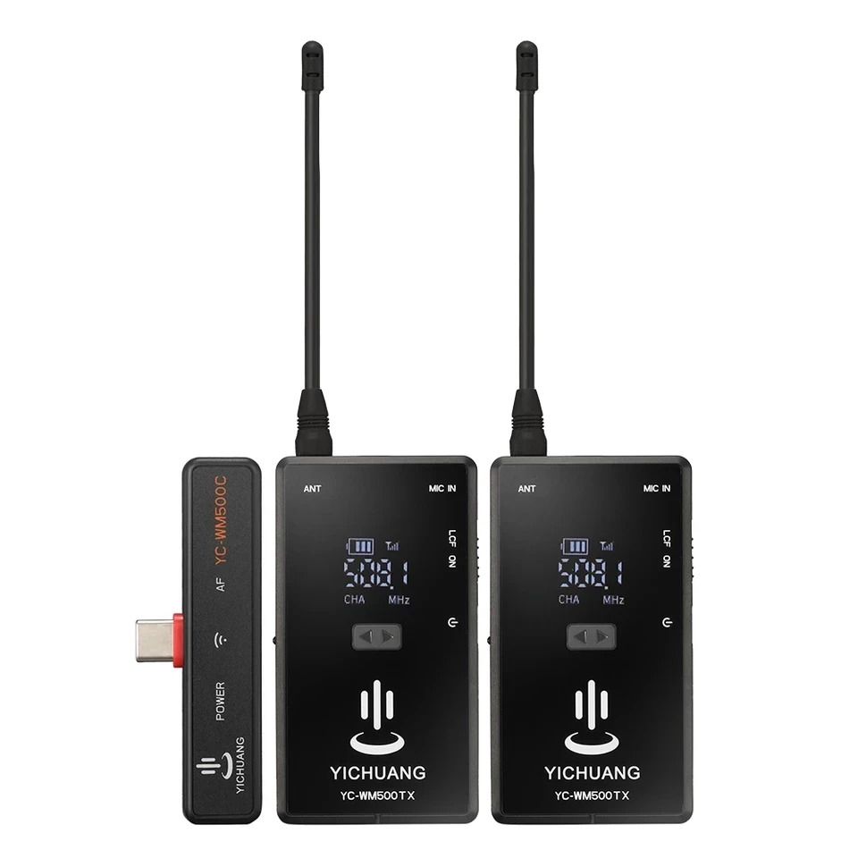 Беспроводной петличный микрофон с отворотом 20 каналов UHF 2 передатчика 1