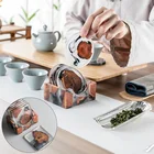 Подставка под горку в японском стиле, креативный деревянный коврик для чая кунг-фу из массива дерева, с защитой от ожогов, домашнее нескользящее блюдцо