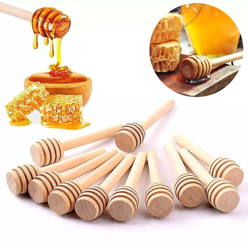 

Mini Eco-Friendly Wooden Spoon Honey Dipper Sticks Mixing Server Wood Spoon For Honey Jar Dispense Drizzle Honey Dipper Stick