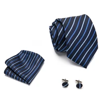 fashion brand jacquard 100 silk festive present tie pocket squares cufflink set necktie shirt accessories mans gold