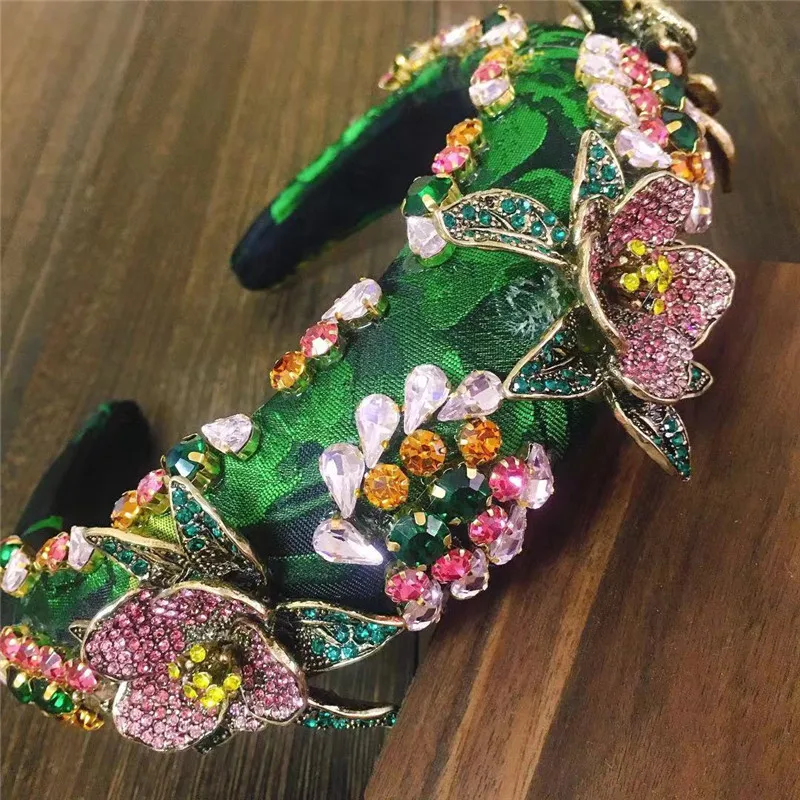 Новый роскошный барокко повязка на голову с цветочным рисунком дизайн лентой