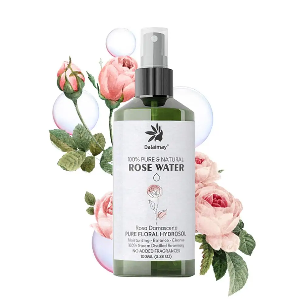 

Organic Rose Water Spray 100 Pure And Natural Rose Floral Water Toner Face Mist Spray To Moisturize Dry Skin & Uplift Mood