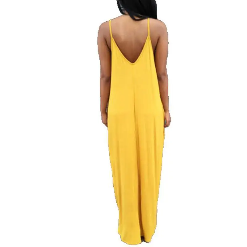 

Women's dress 2021 stitching long skirt temperament maxi dress pure color hanging loose casual dress Women's summer sundresses