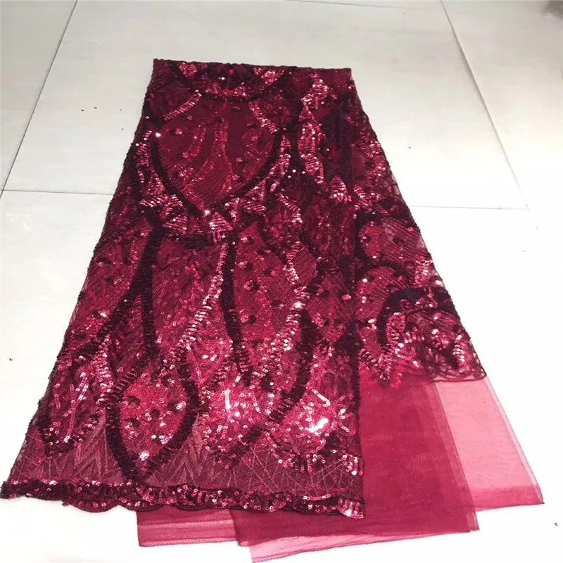 

2020 красные африканские блестки тюль кружева ткань высокого качества французская Сетка кружевная ткань органза вышивка нигерийская кружев...
