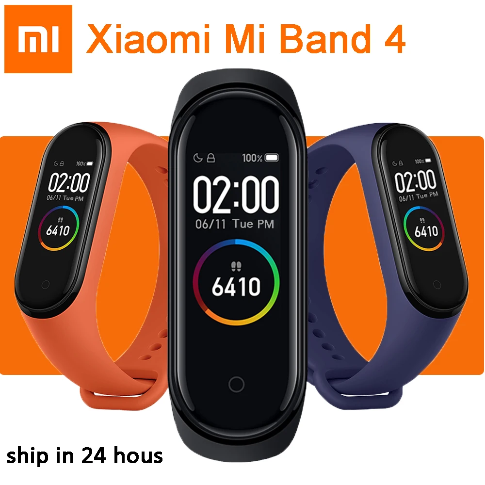 Global Xiaomi mi Band 4 Смарт часы пульсометр фитнес браслет глобальная Версия спортивные
