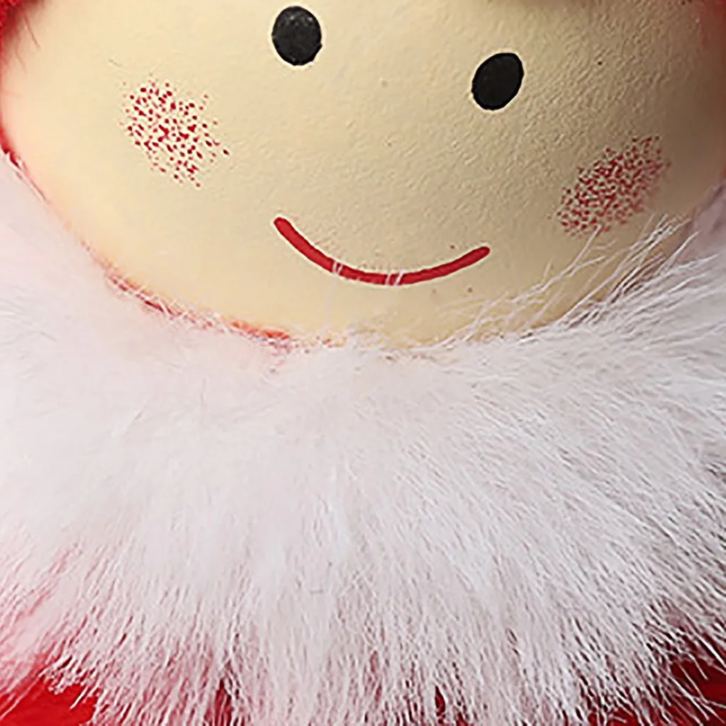 

Red Christmas Tree Decoration Pendant Wool Feather Ski Doll Toy Pendant Children Companion Home Accessories Christmas Gift