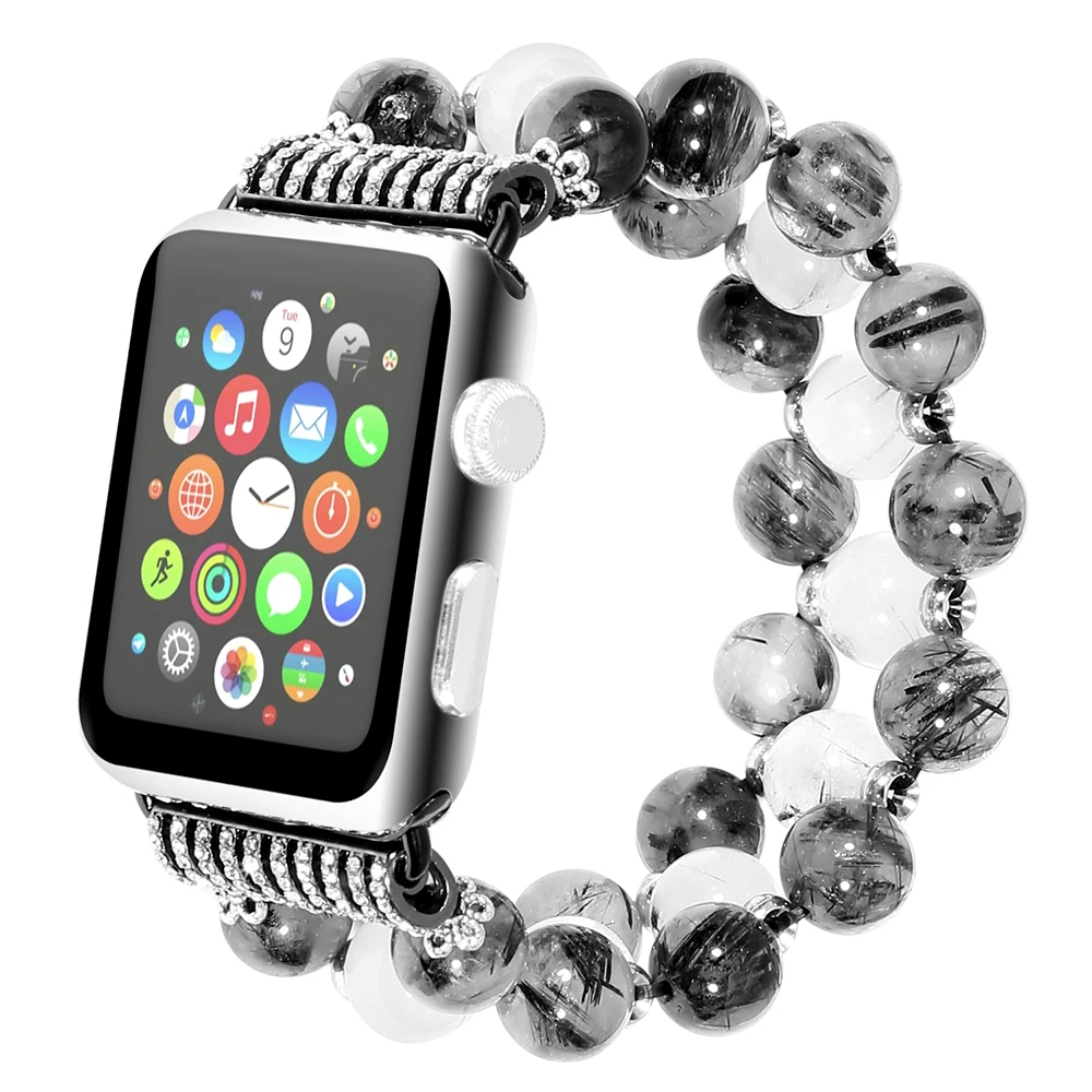 Ремешок Agate для apple watch series SE/6/5/4/3/2/1 38 мм 42 элегантный браслет ручной работы iwatch 5 40 44