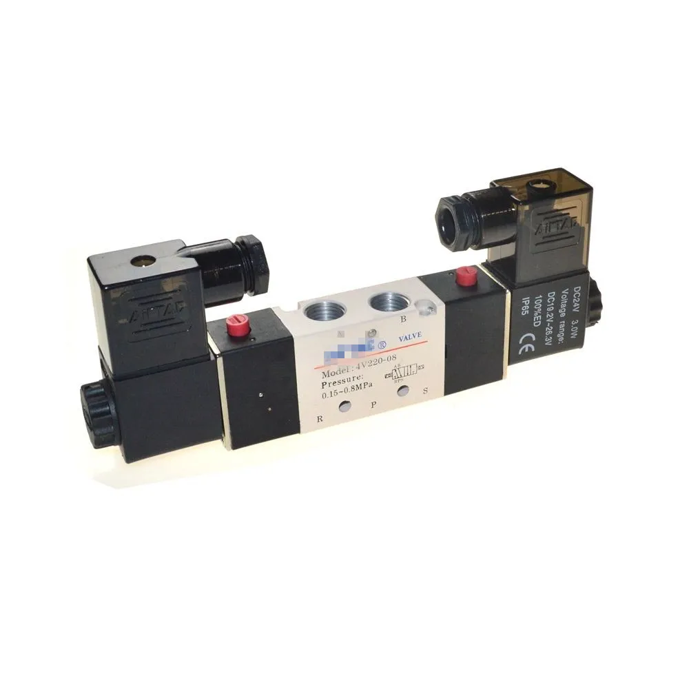 

Solenoid Air Valve 4V220-08 24VDC 5 Port 2Position DC 24V 1PC