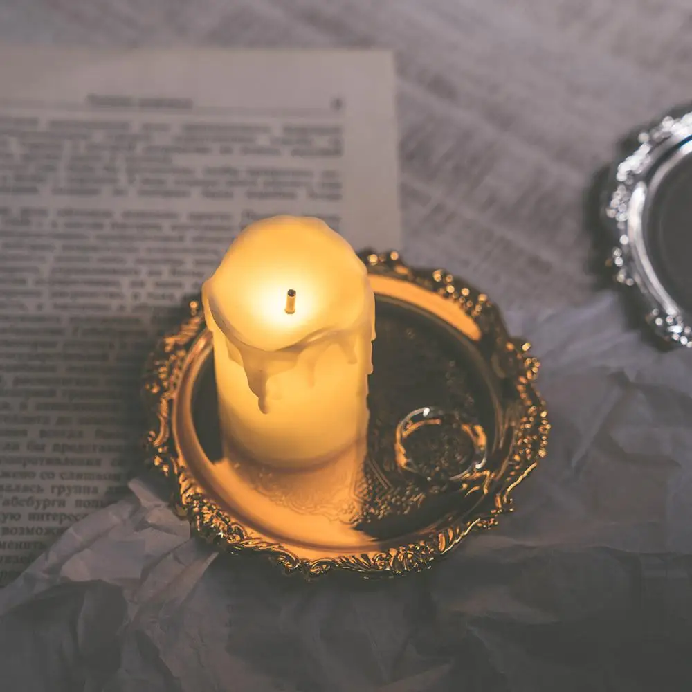 Популярная Золотая серебряная тарелка Ins украшение для дома чаша серег