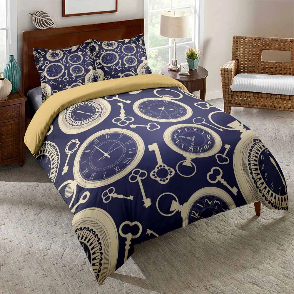 

3D Clock Bedding Set King Size Purple Dreamcatcher Duvet Cover for Adults Kids Bed Set 3D Quilt Bohemian Home Comfortable Sets