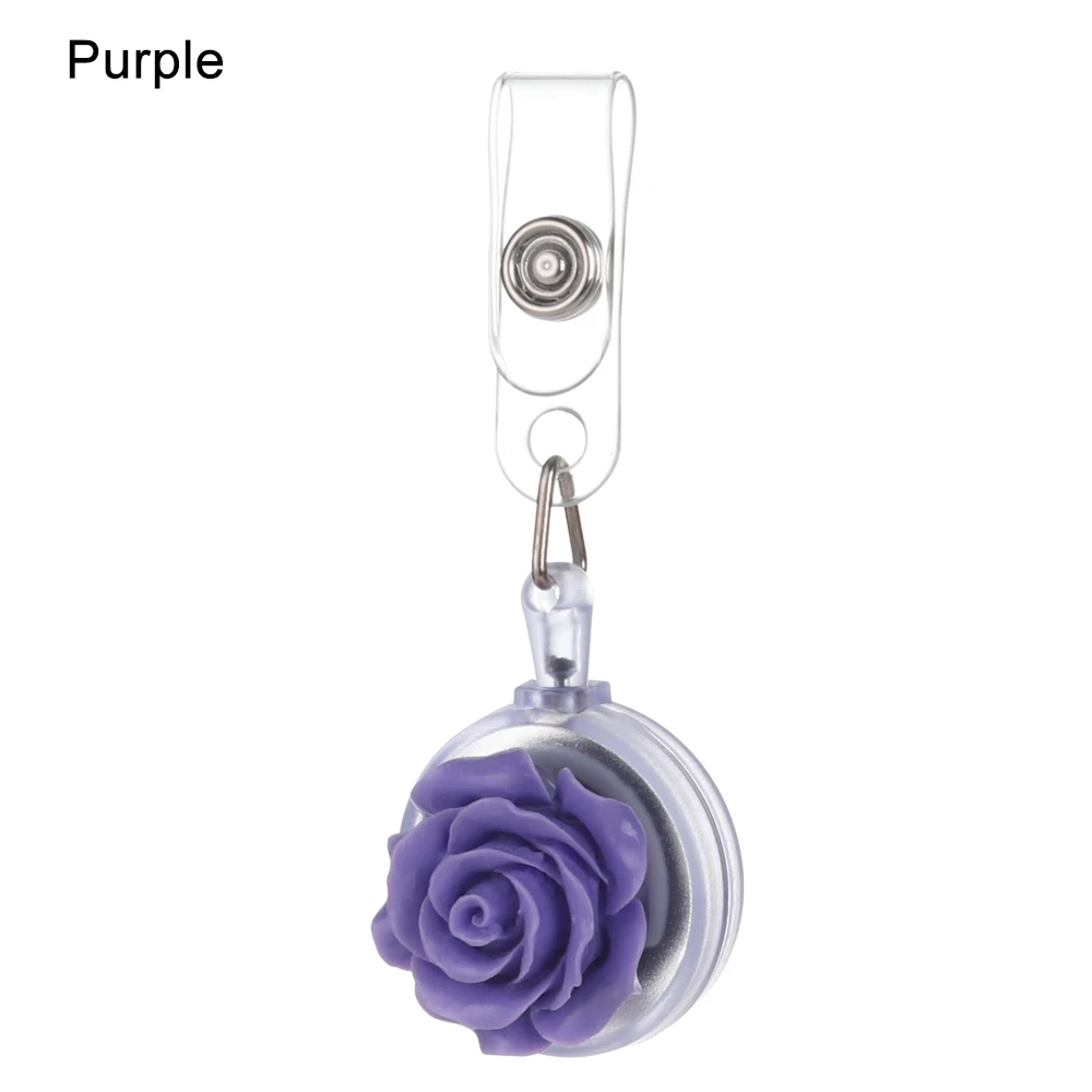 purple 1 1 шт., новинка, мини, выдвижной значок, ID талреп, имя, бирка, карта, держатель, катушки, брелок, цепь, зажимы, школьные, офисные принадлежности - Цвет: purple 1