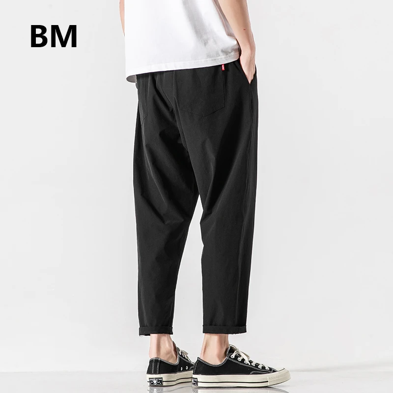 Летние японские Бриджи 2020 года мужские свободные прямые повседневные брюки в